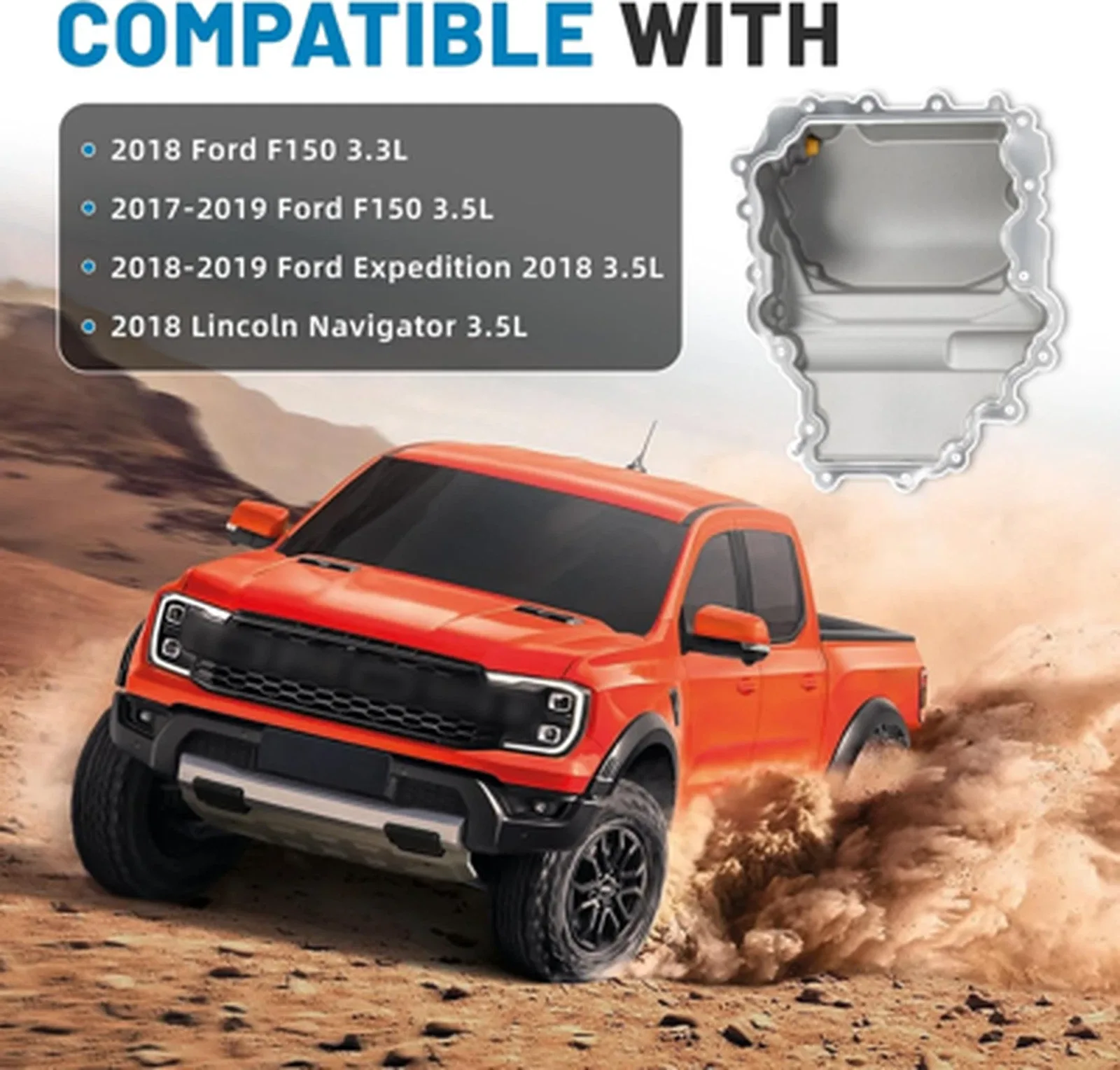 Aluminum Engine Oil Pan with Bolts for Ford F150 Expedition Lincoln Navigator image 4