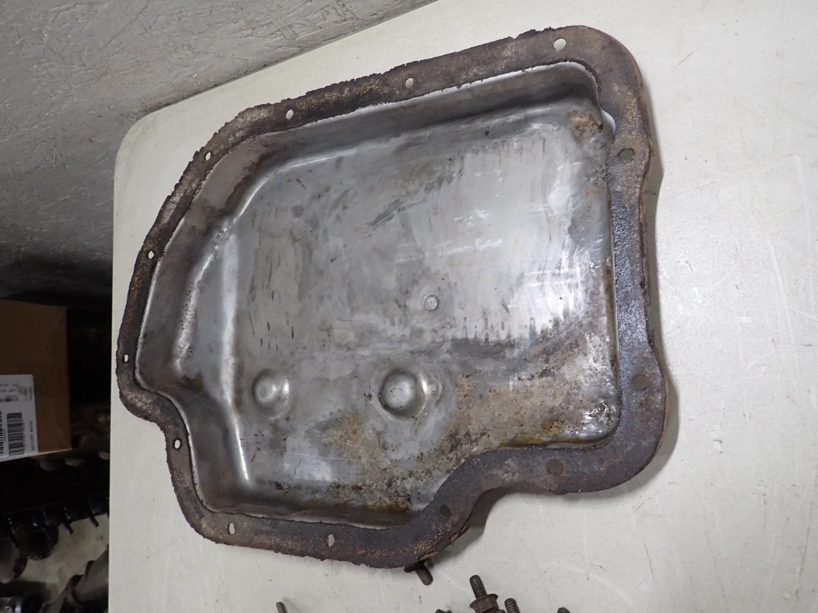 OEM GM Turbo 400 Transmission Oil Pan Late 60's No Embossing Assembly Line Unit! image 4