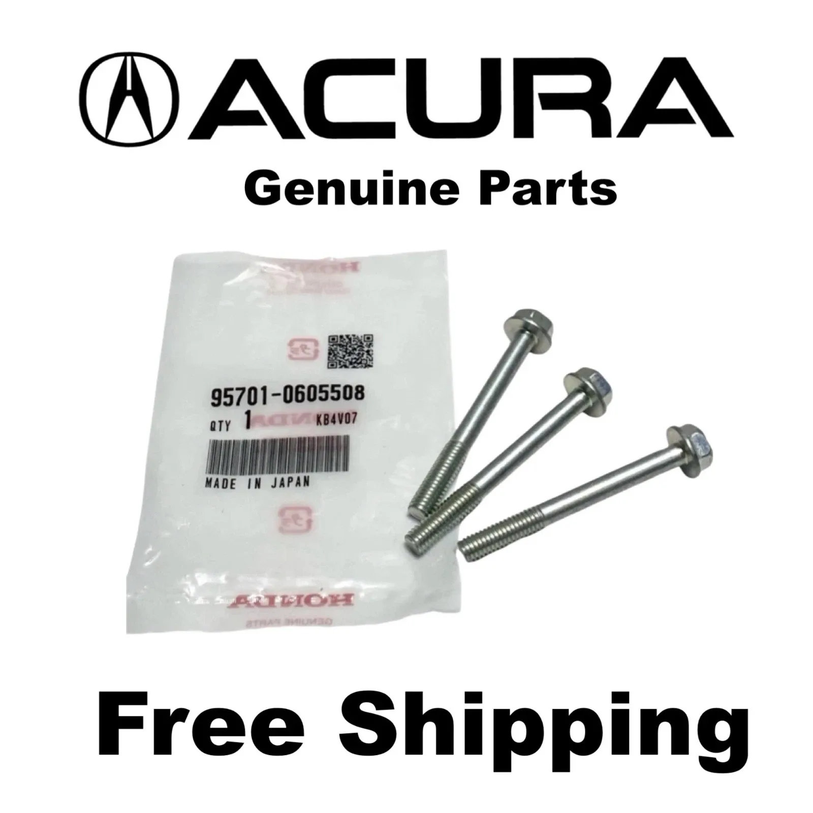 1996 - 1998 ACURA TL  TRANSMISSION OIL PAN BOLTS SET of 3 OEM NEW (6X55) GENUINE