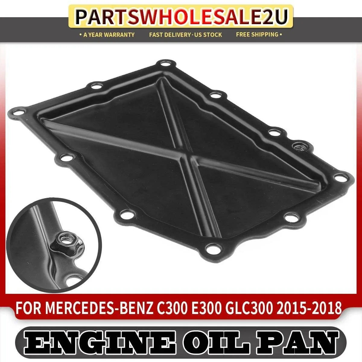 Lower Oil Pan Sump for Mercedes-Benz C300 C350e E300 GLC300 L4 2.0L 2016-2018