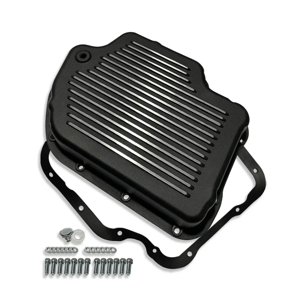 For GM Turbo TH400 Aluminum 2 1/4" Depth Transmission Oil Pan Black Coated image 2