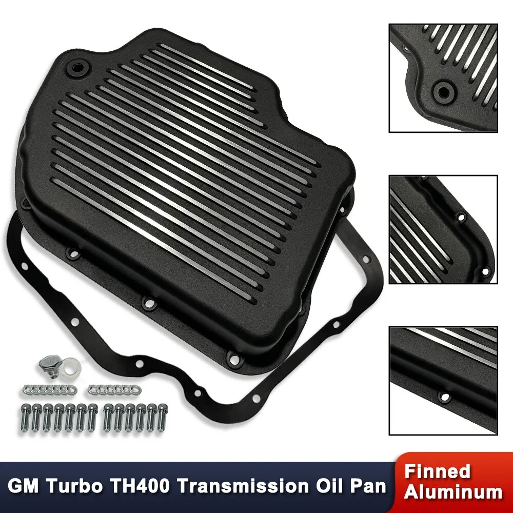 For GM Turbo TH400 Aluminum 2 1/4" Depth Transmission Oil Pan Black Coated