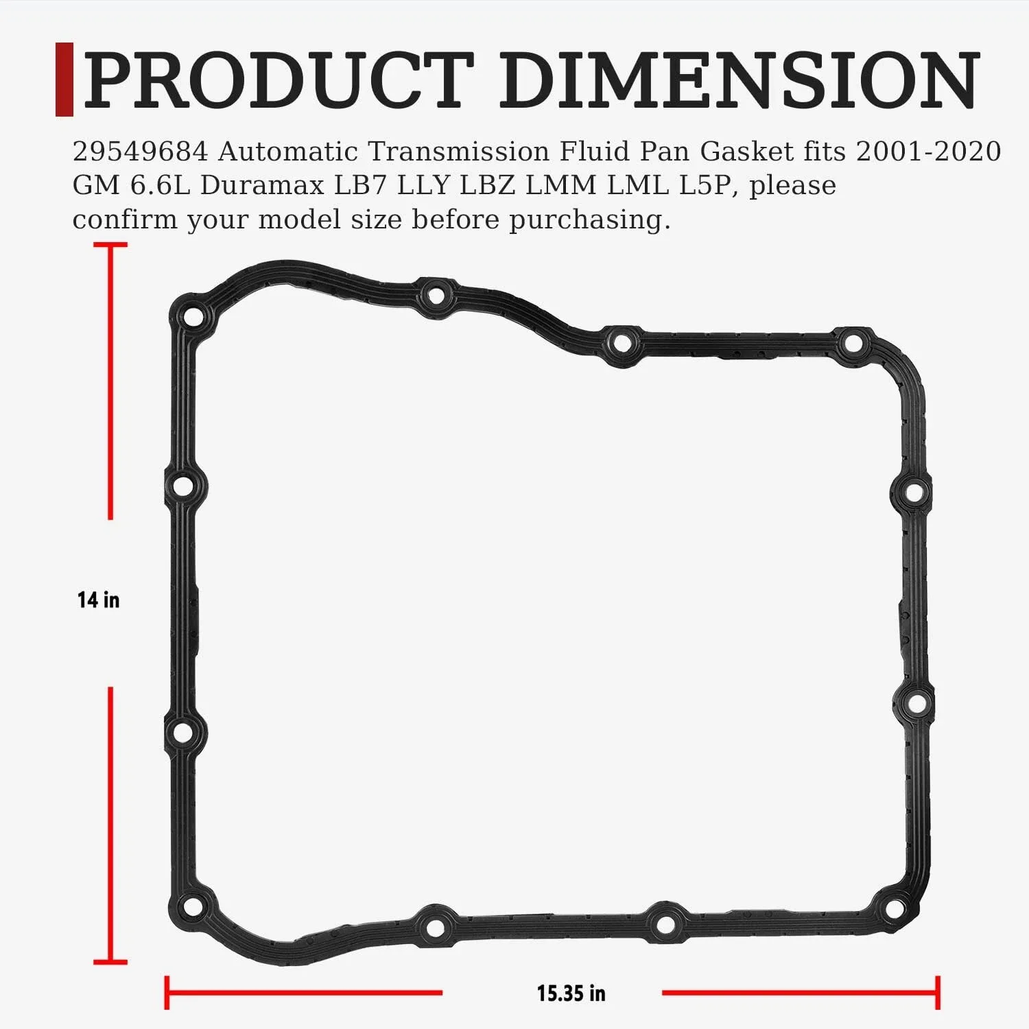 29549684 Automatic Transmission Fluid Pan Gasket 6.6L for Duramax LB7 LLY LBZ image 4