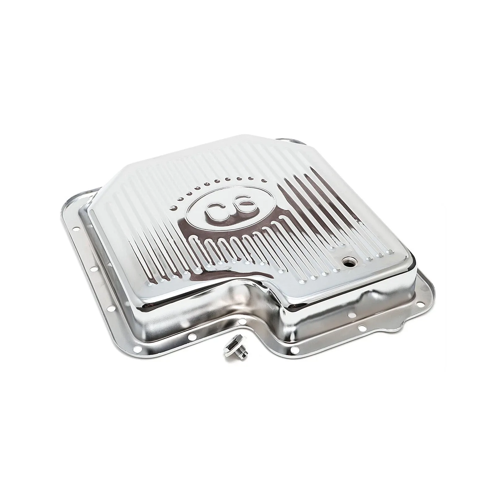 Ford C6 Transmission Oil Pan Chrome - Finned
