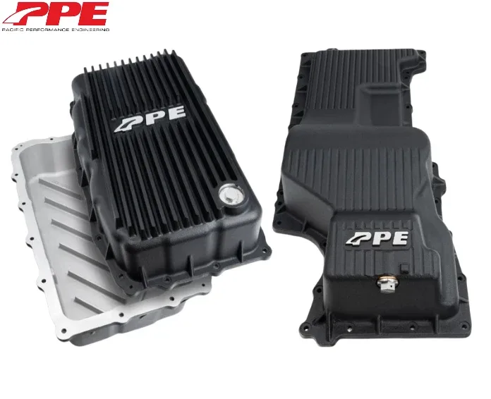 PPE Black Deep Aluminum Transmission & Oil Pan Kit For 2020-2024 GM 3.0L Duramax