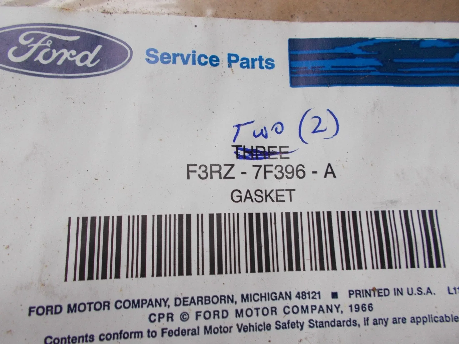 Ford Transmission Oil Pan Gasket F3RZ-7F396-A