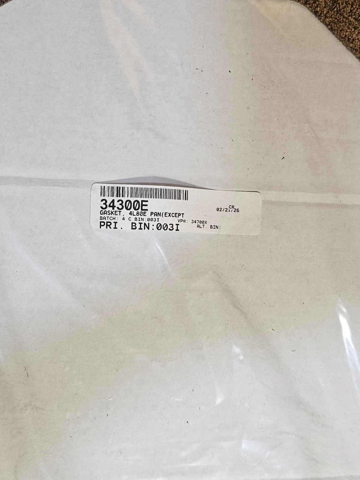 4L80E Cork-Style Transmission Oil Pan Gasket MPN 34300E image 3