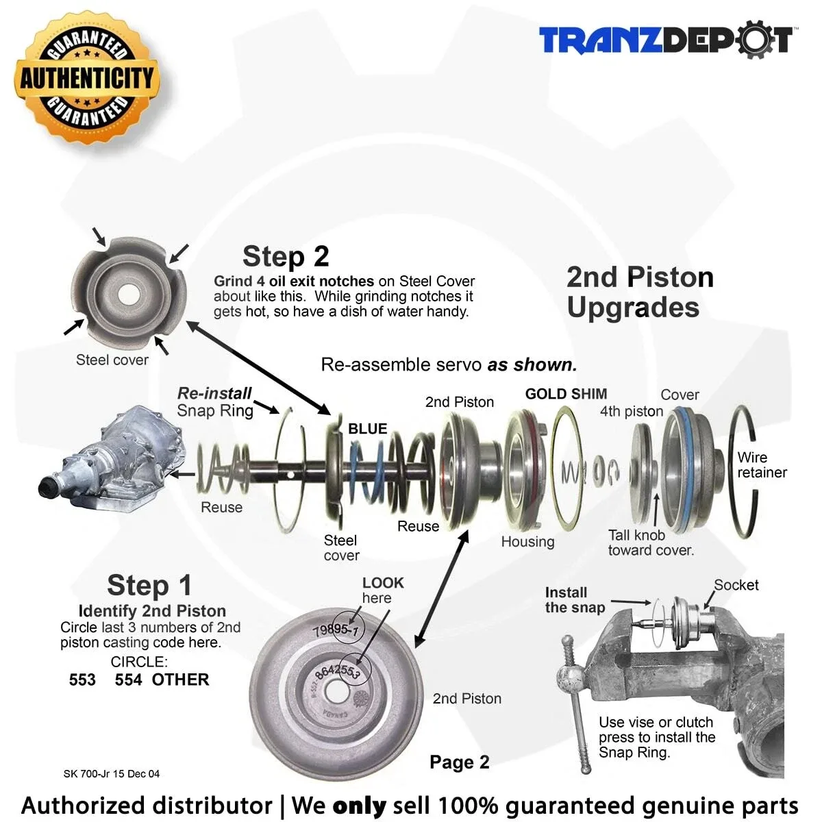 TransGo SK 700-JR Shift Kit for TH700-R4 / 4L60 image 3