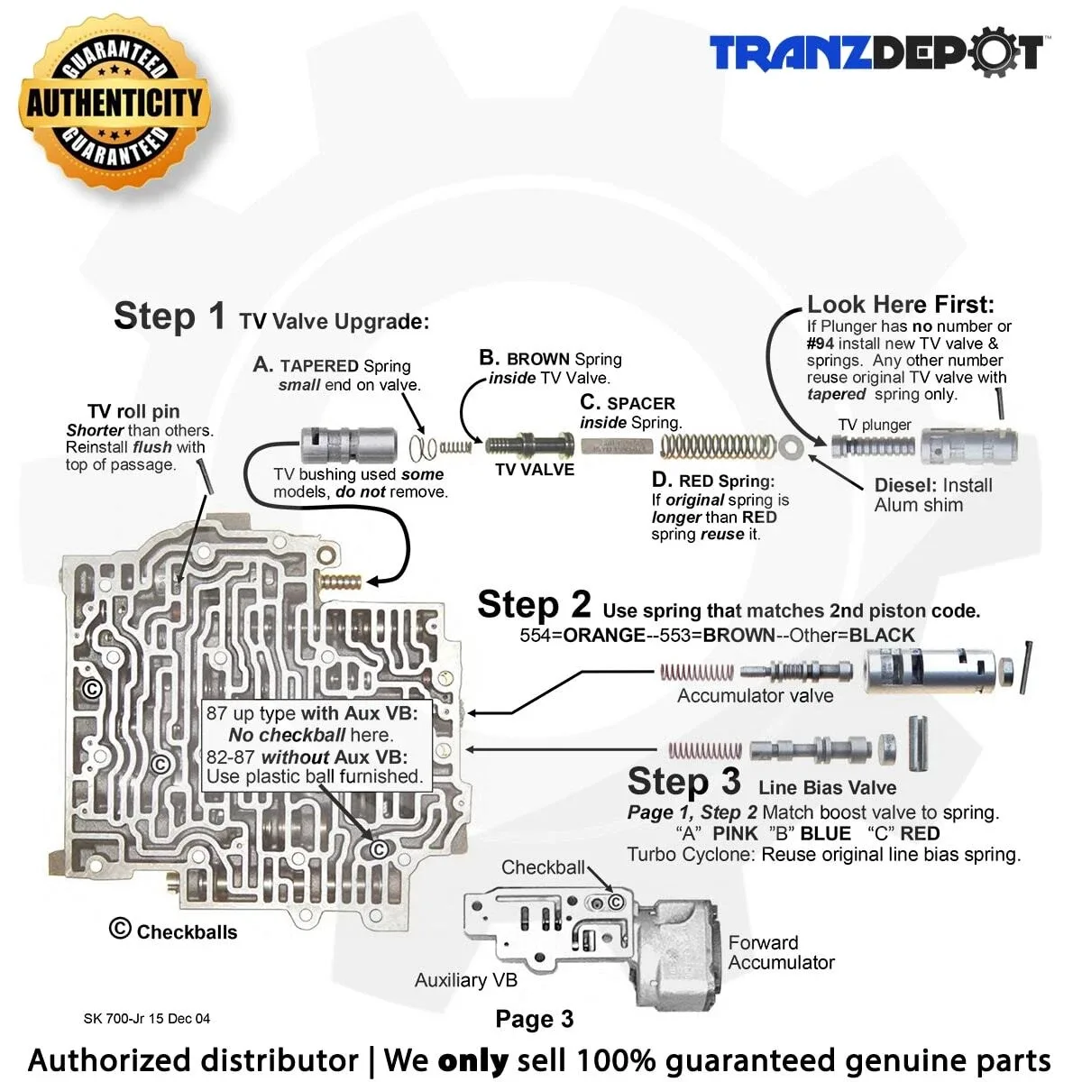 TransGo SK 700-JR Shift Kit for TH700-R4 / 4L60 image 4