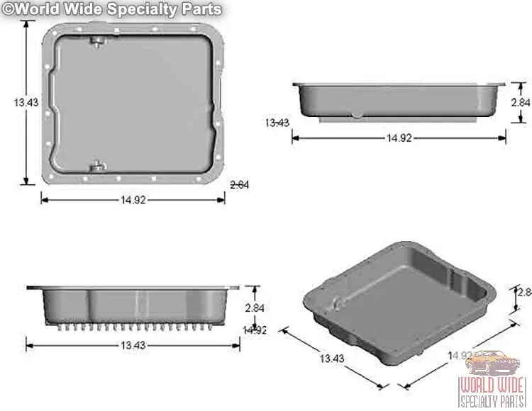 GM 700-R4, 4L60, 4L60E HD Trans. Pan, Stock Capacity, Up to 2002, Cast Aluminum image 3