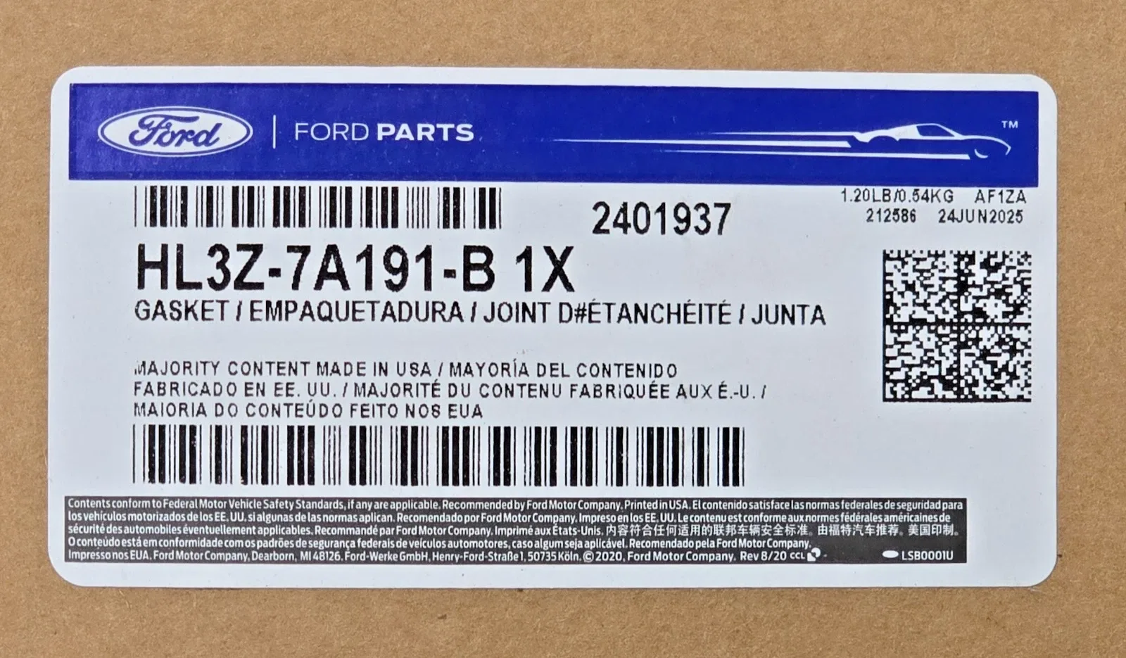 *NEW* Ford Transmission Oil Pan Gasket #HL3Z7A191BX image 2