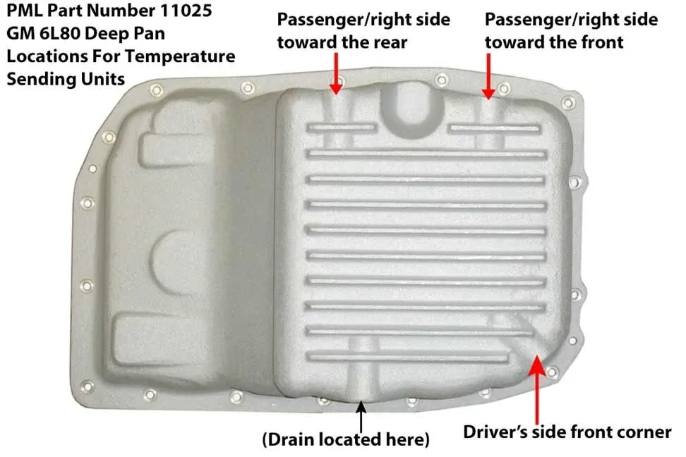 GM 6L80 Deep Transmission Pan, 2 Quarts Extra Capacity, 2007-UP - Cast Aluminum image 3