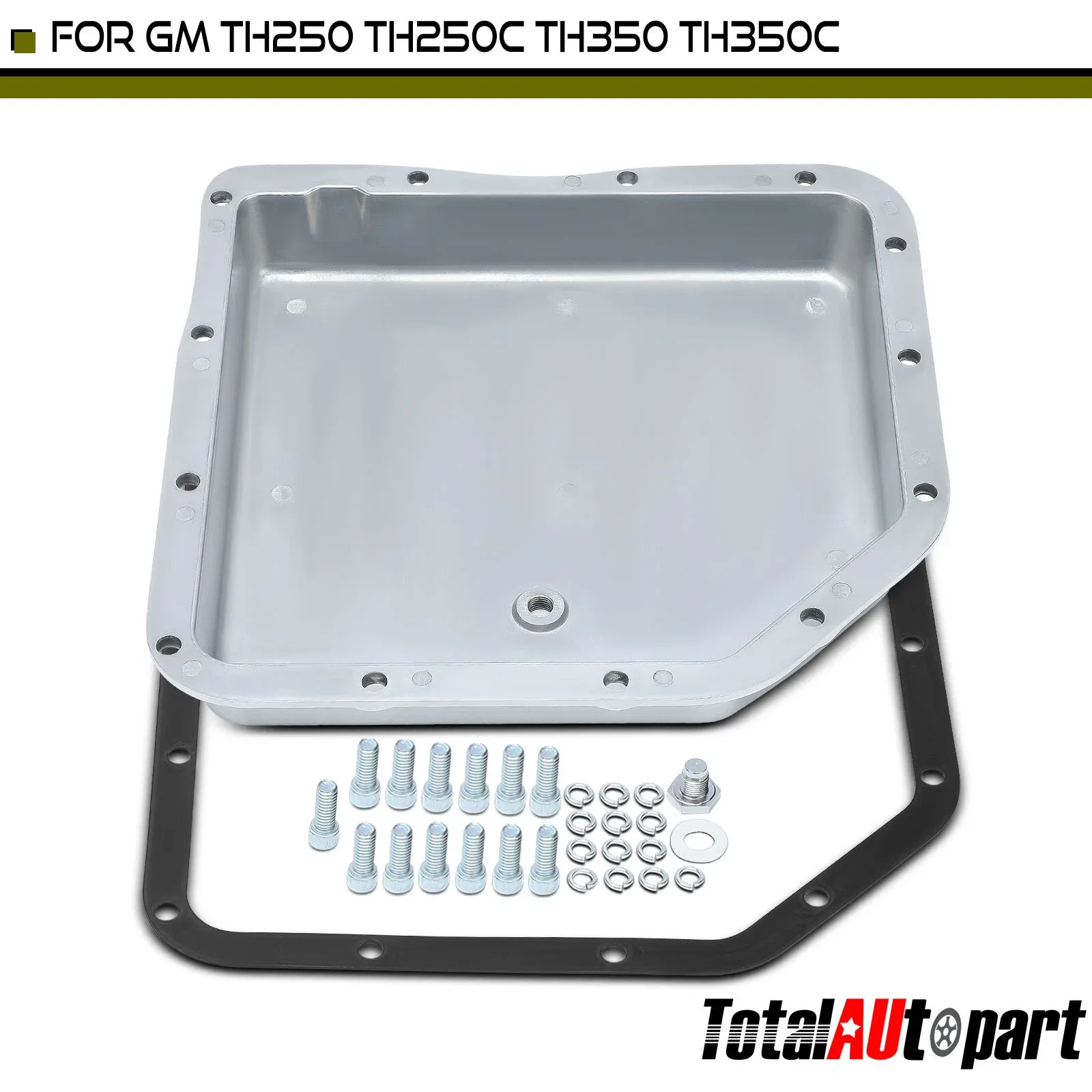 Aluminum Transmission Oil Pan w/ Gasket for GM H250 TH250C TH350 TH350C 2-1/4"