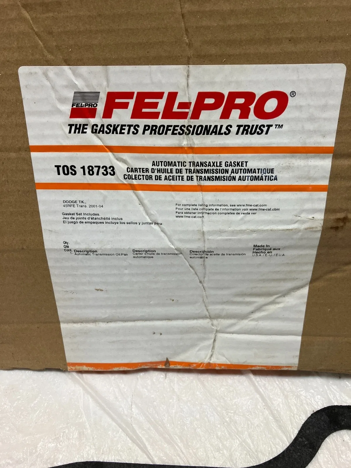FEL-PRO # TOS 18733 Automatic Transaxle, Oil Pan Gasket for Ram 1500 image 2