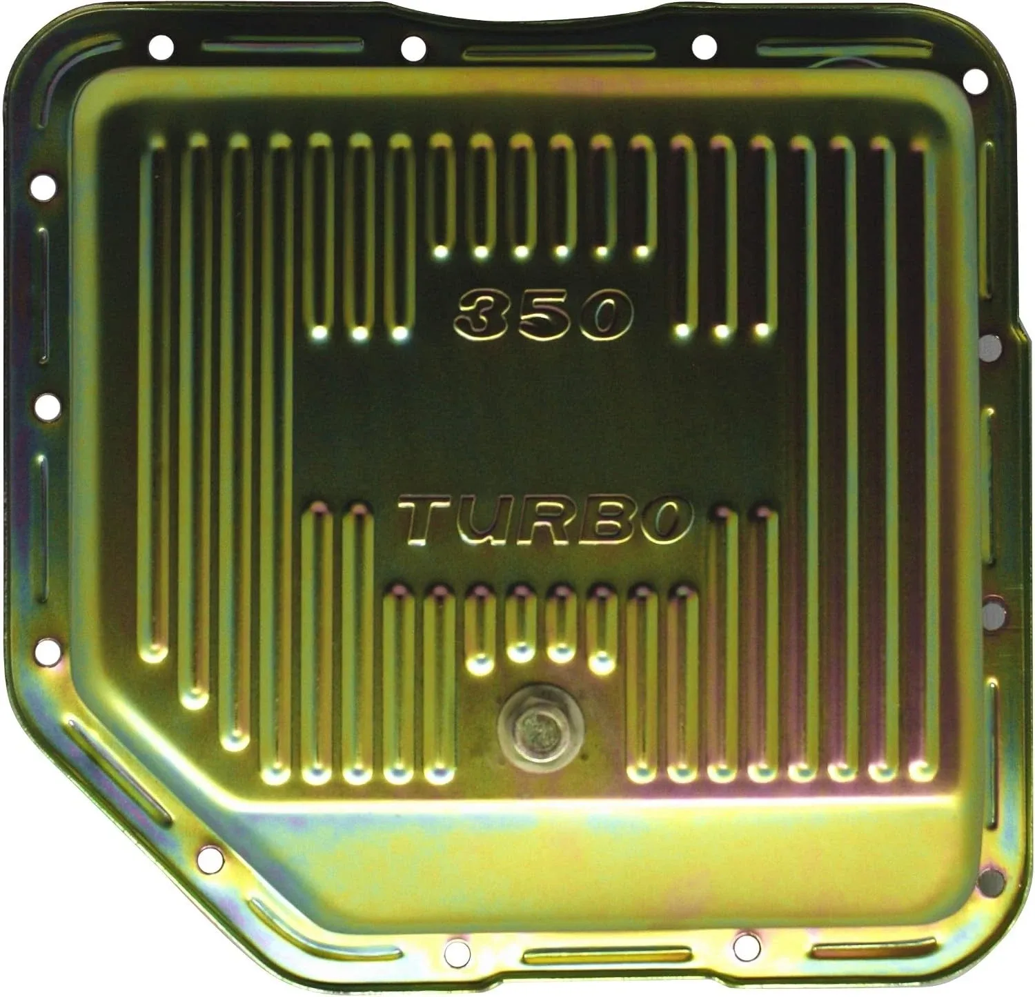 Reliable Chevy/GM Turbo TH-350 Steel Transmission Pan - Finned Design, 2" Depth