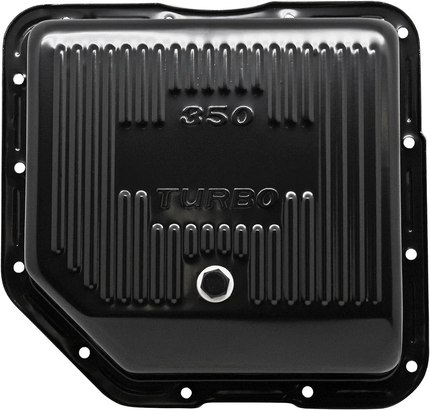Deep Sump Chevy Turbo 350 Transmission Pan - Stamped Logo & Drain Plug Included
