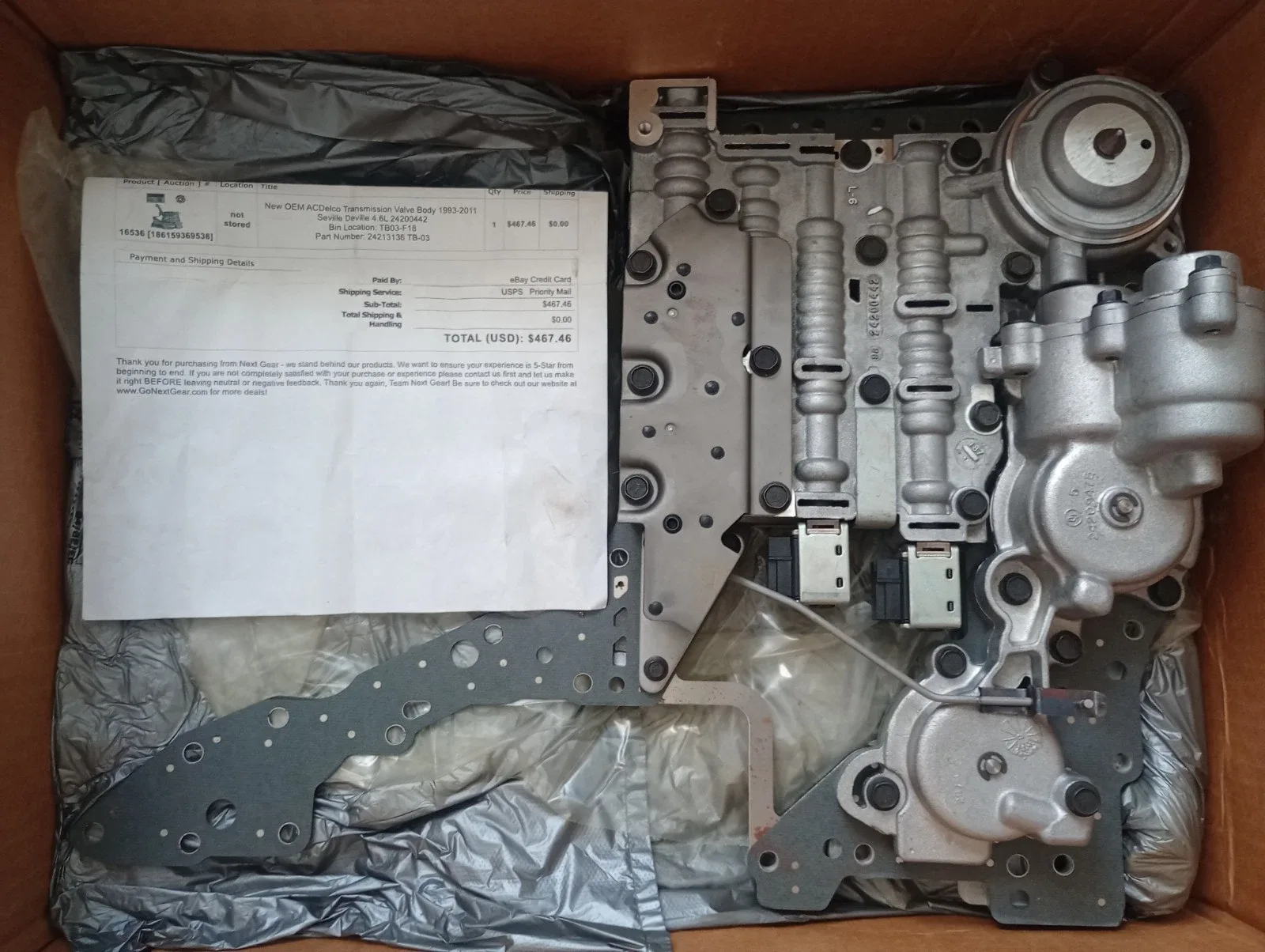 1993-2011 Cadillac Seville / Devill 4.6L Valve Body - ACDelco 24213136 tb03