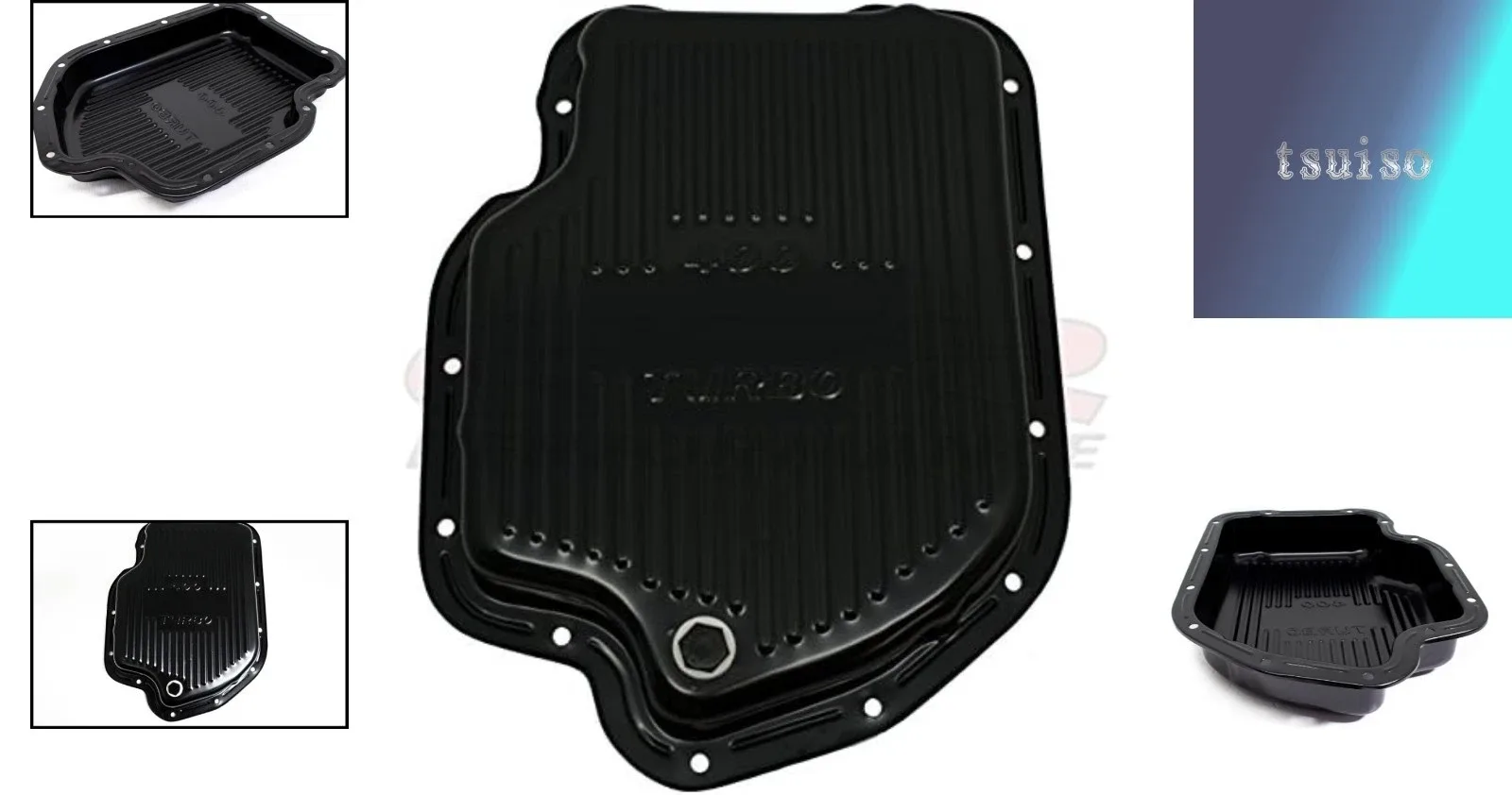 Chevy/GM TH-400 Finned Black Transmission Pan – Chevy Turbo Transmission Pan image 2