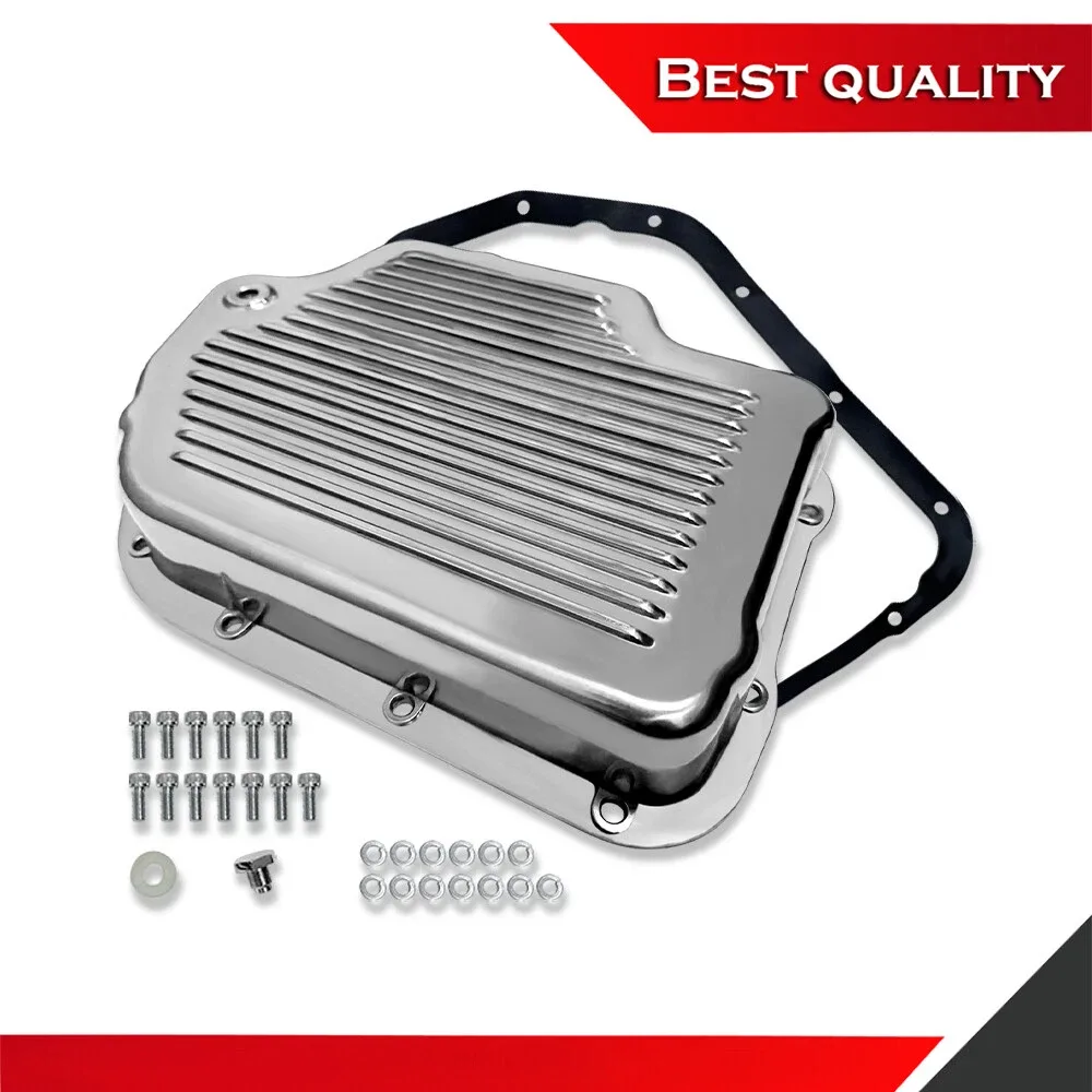 Polished Finned Aluminum Transmission Oil Pan for TH400 - TR27068 image 2