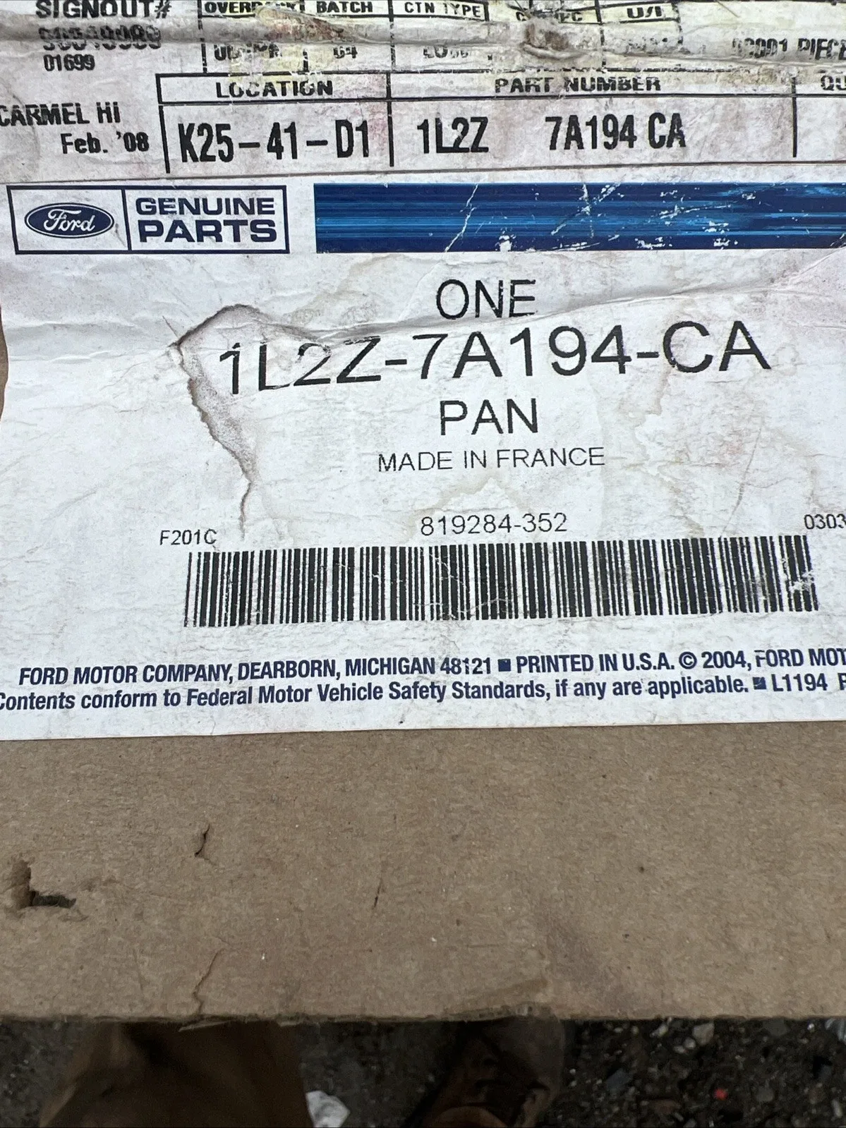 Ford Transmission Pan OEM Ford 1L 2Z-7A194-CA image 2