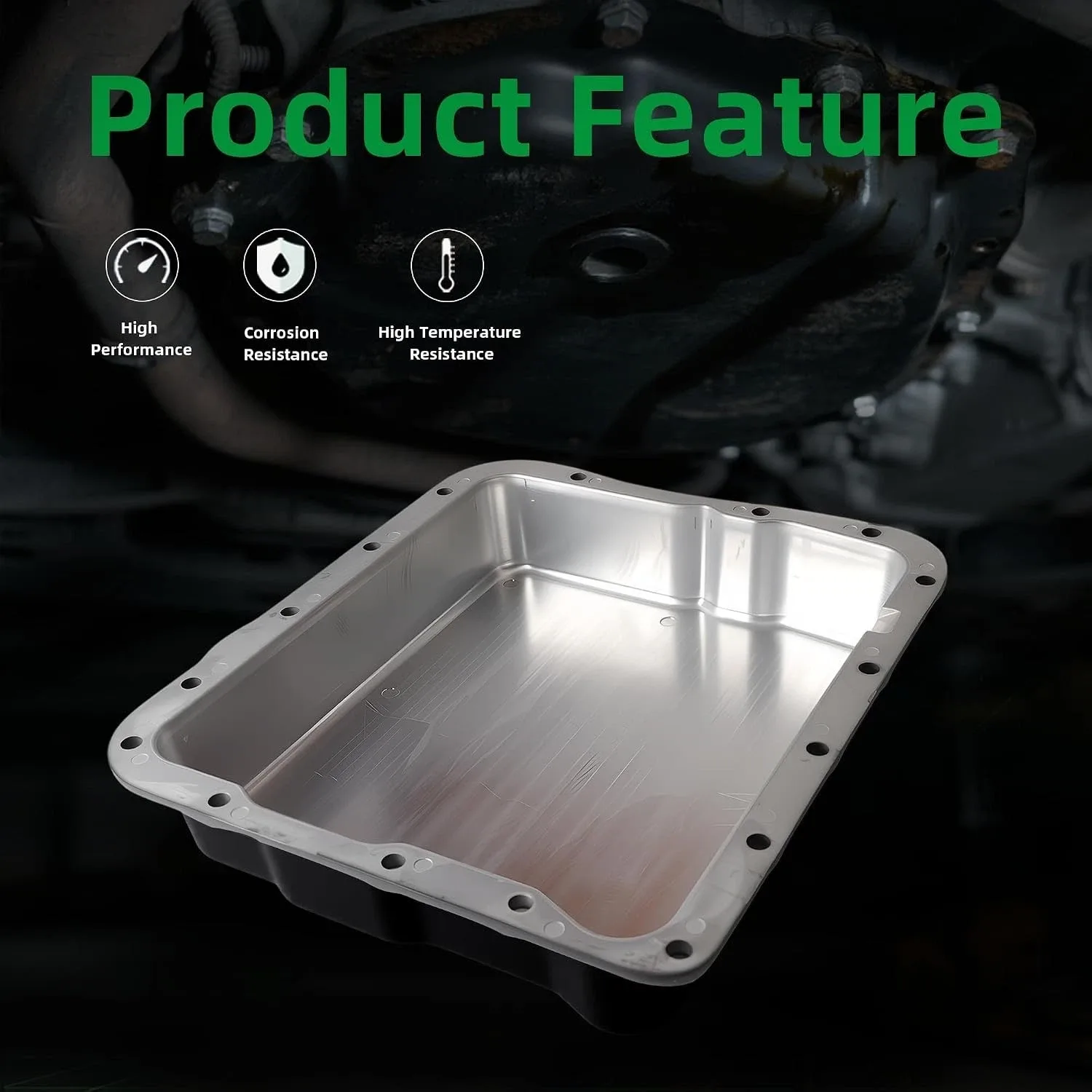 Transmission Oil Pan Black Compatible w/ GM 700R4 4L60 4L60E image 3