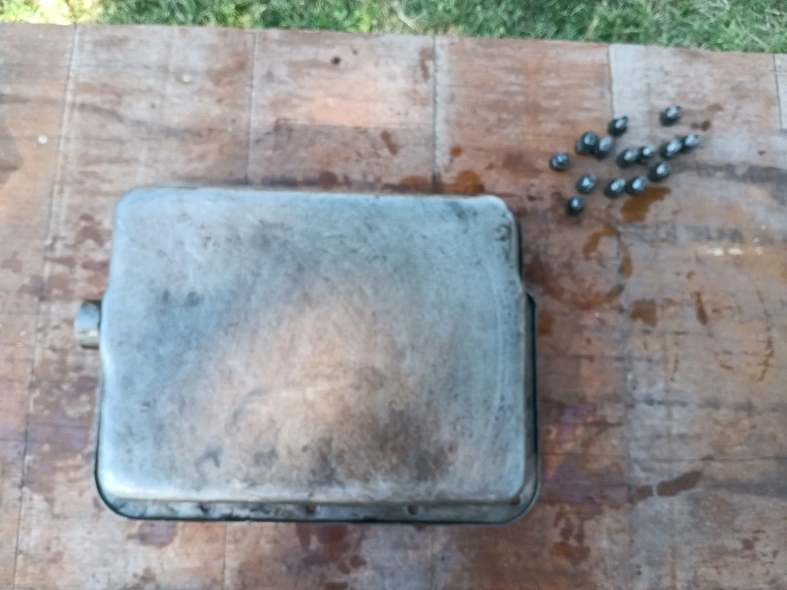 Small Case Ford-O-Matic Transmission Pan W Hardware