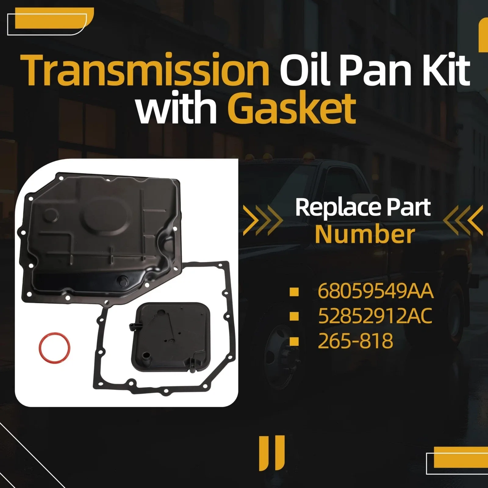 42RLE Transmission Oil Pan Kit with Filter & Gasket — 68059549AA / 52852912AC / 265-818 image 3