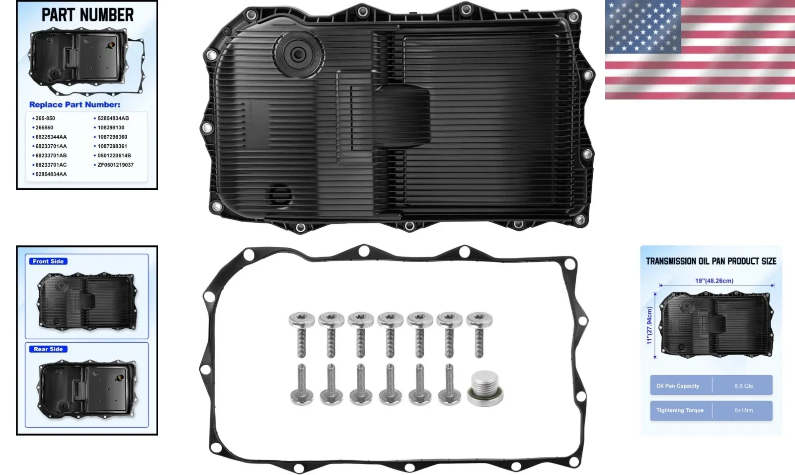 Transmission Oil Pan and Gasket 265-850 for Chrysler Models 2013-2021 image 2