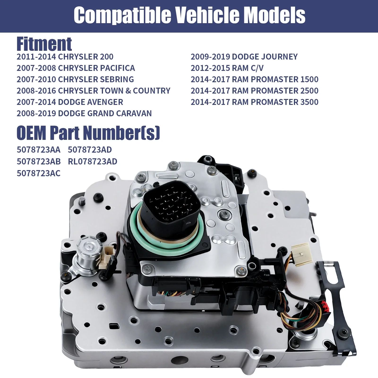 62TE 6-Speed Transmission Valve Body for RAM RL078723AD image 4