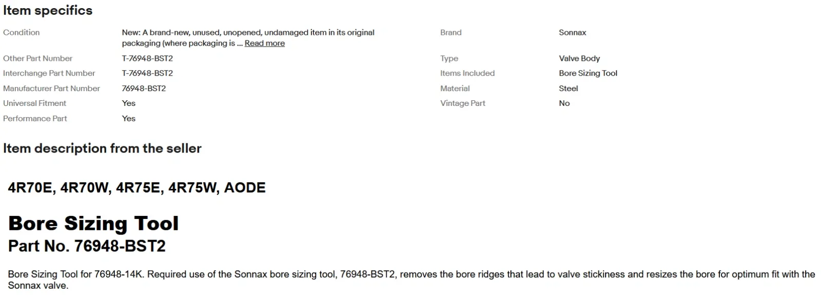 Sonnax 76948-BST2 Bore Sizing Tool for AODE / 4R70W Transmissions image 3