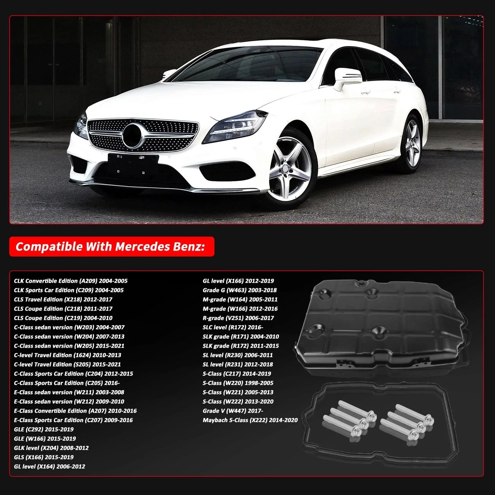8-Piece Automatic Transmission Oil Pan Kit for Mercedes-Benz 1998-2025, Replace image 4