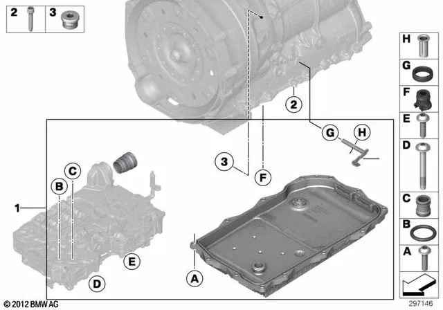 Genuine BMW GA8HP51Z Transmission Oil Pan/Selector Rod Repair Kit 24505A131C2 image 4