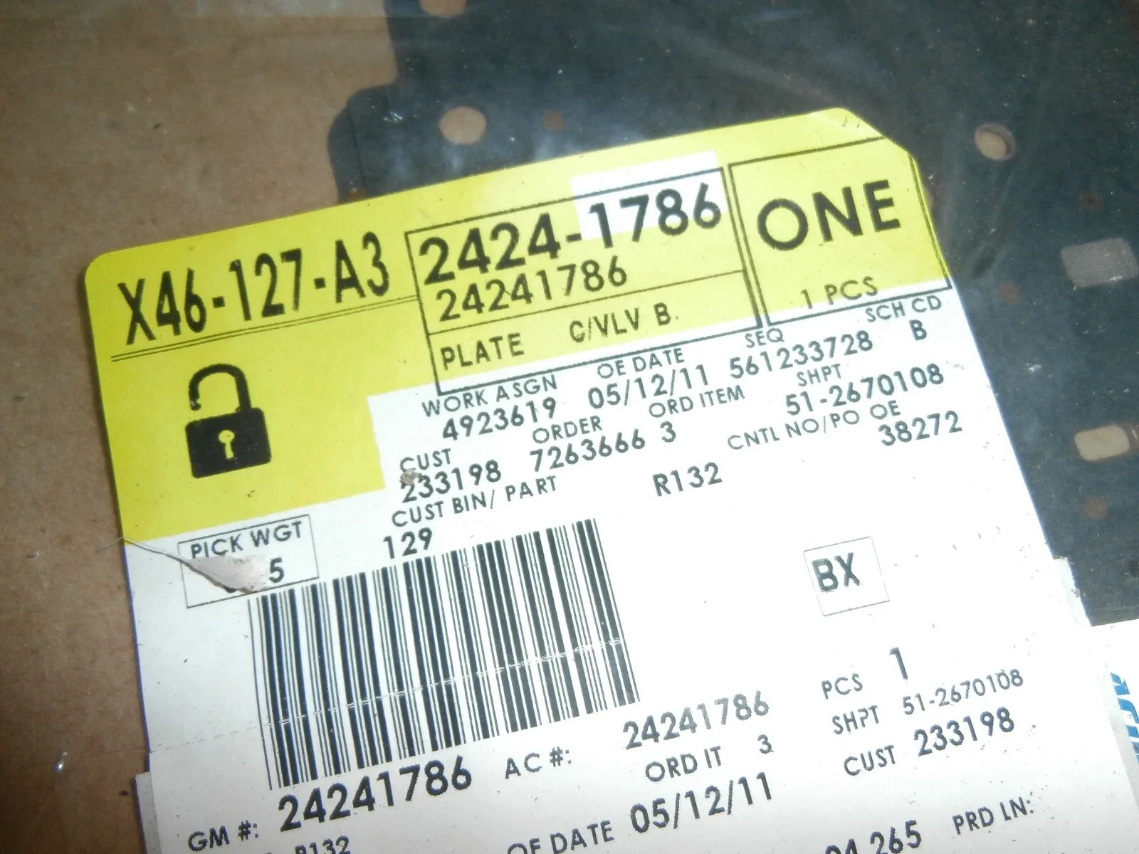 AC Delco 24241786 Transmission Valve Body Separator Plate (NOS) image 3