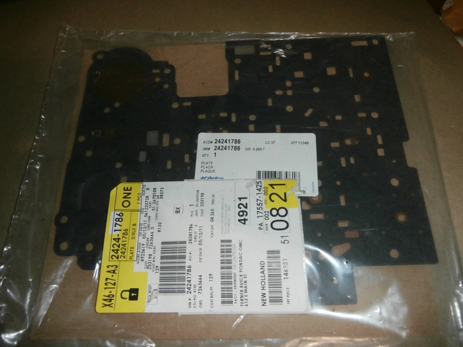 AC Delco 24241786 Transmission Valve Body Separator Plate (NOS)