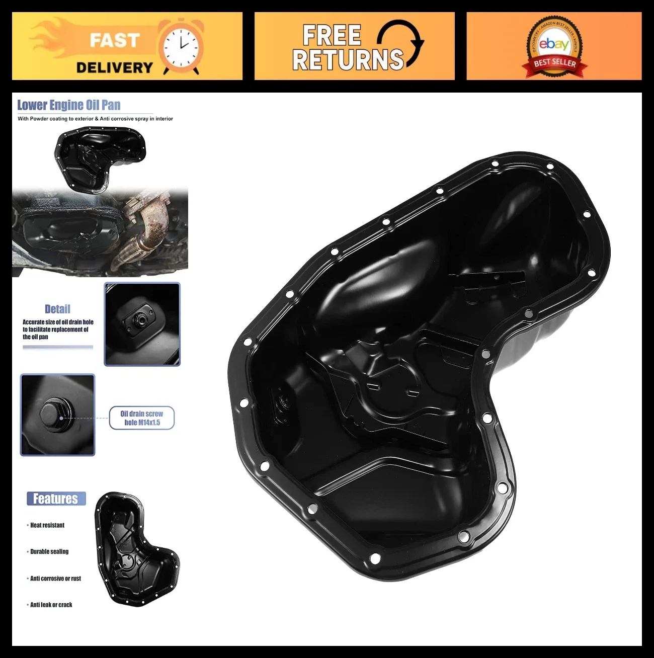 Transmission Oil Pan for Toyota Camry RAV4 Highlander Sienna Lexus RX350 ES350 -