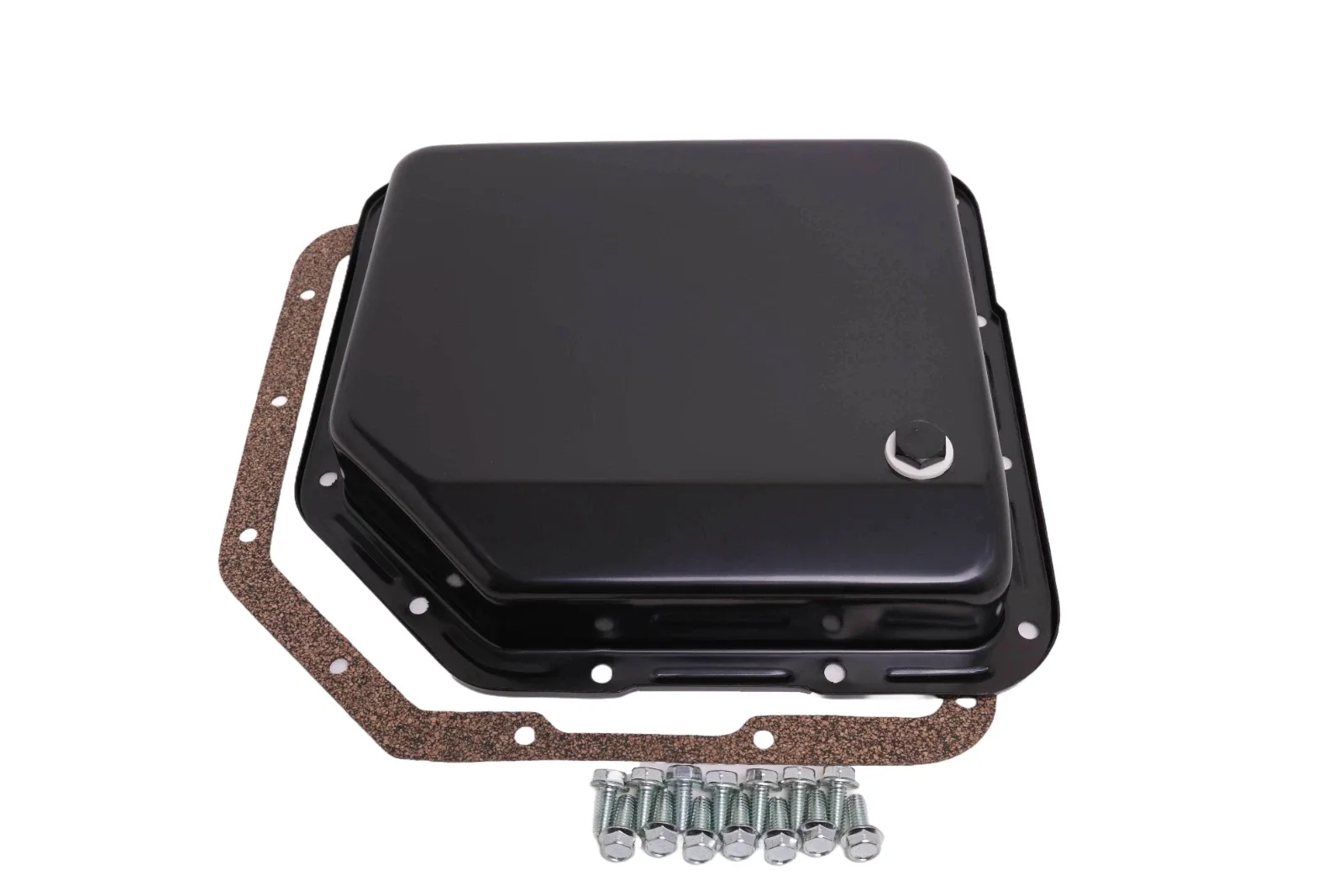 GM TH350 Transmission Pan Turbo 350 Steel Stock Capacity Chevy OE Style Black