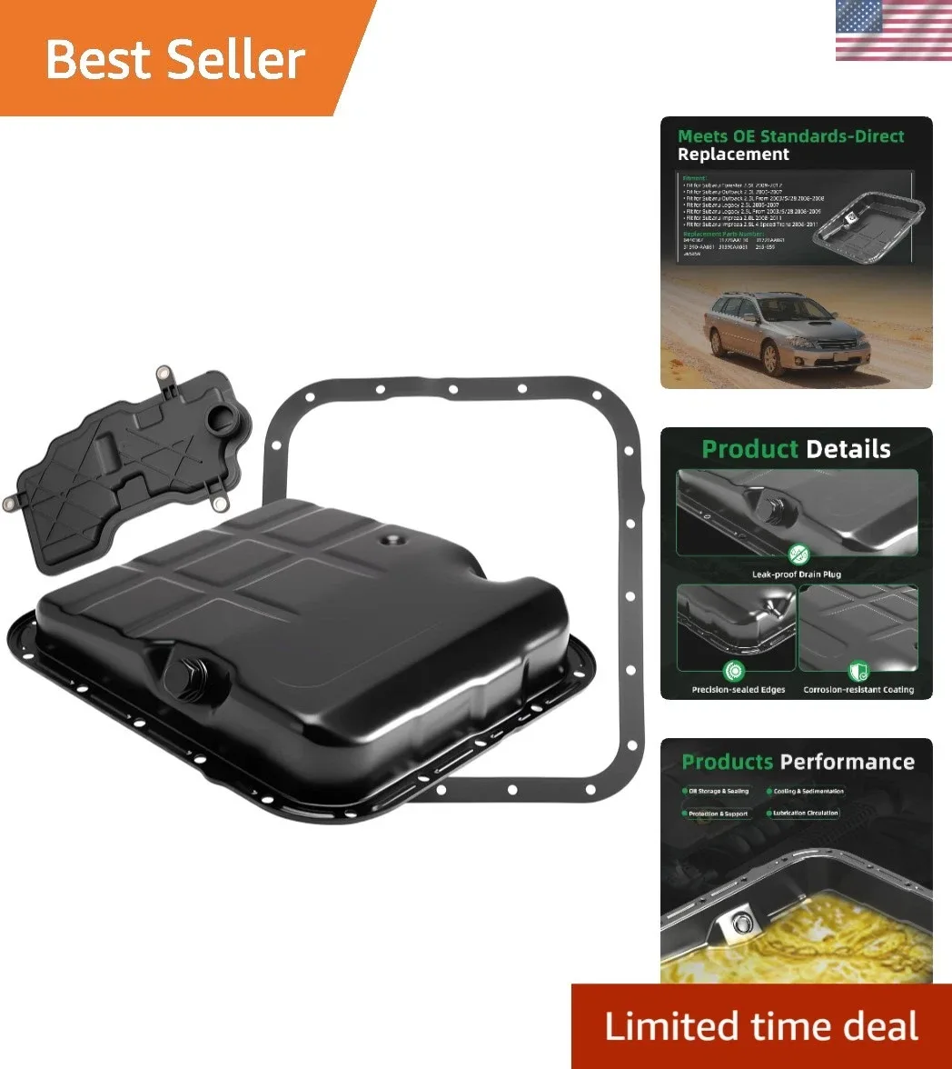Transmission Oil Pan Kit with Gasket, Drain Plug & Filter - Unbranded