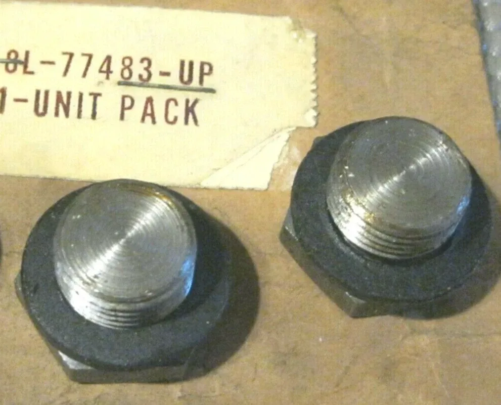 NOS 1949-1951 Lincoln transmission oil pan drain plug, 8L-77483, LOT OF 2