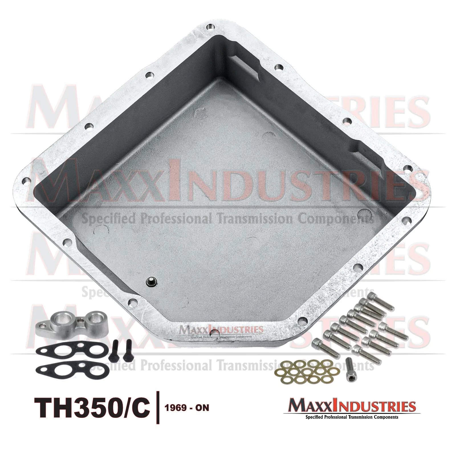 TH350 350C Transmission Oil Pan Aluminum Cool Fins with HP Filter and Pan Gasket image 4