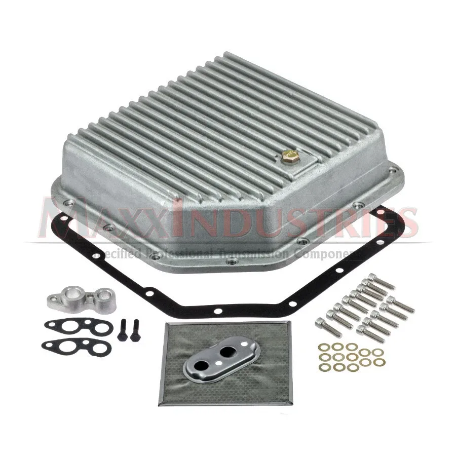 TH350 350C Transmission Oil Pan Aluminum Cool Fins with HP Filter and Pan Gasket