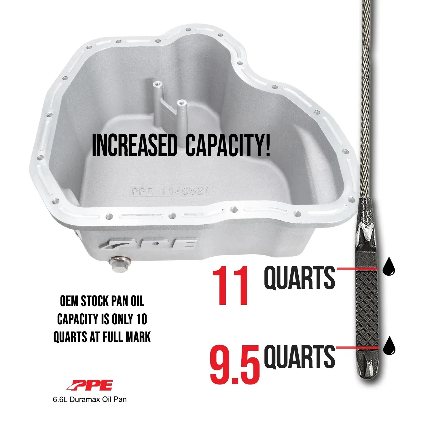PPE Raw Aluminum Oil Pan & Rear Differential Cover For 2011-2016 GM 6.6L Duramax image 4