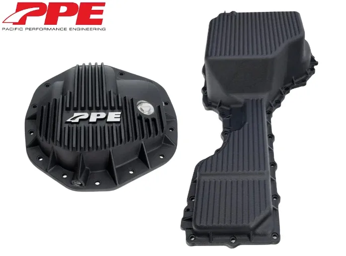 PPE Black Deep Oil Pan & Rear Differential Cover For 2020-2024 GM 6.6L Duramax
