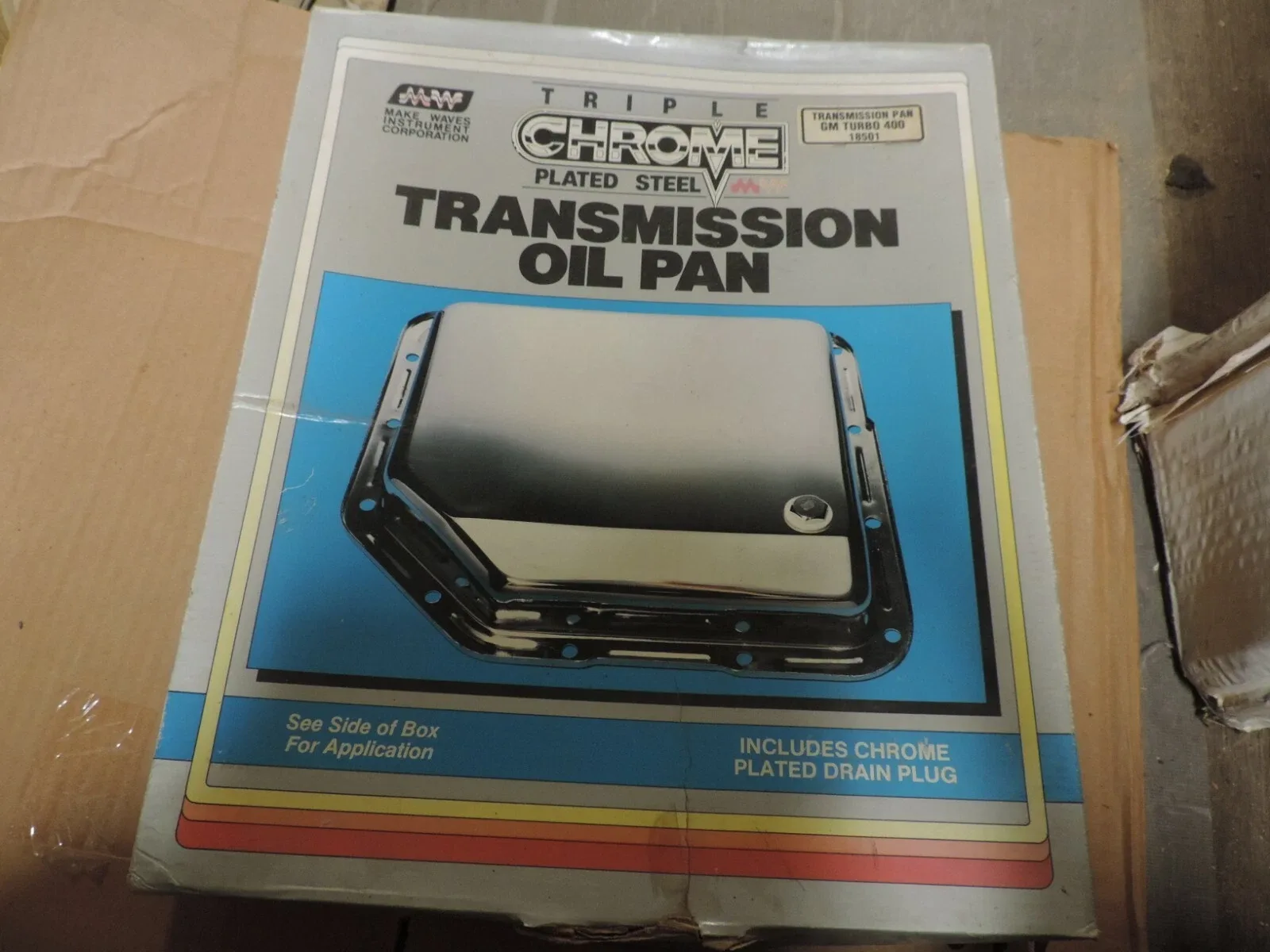 Make Waves 18501 Triple Chrome Plated Steel Transmission Oil Pan for GM Turbo 400