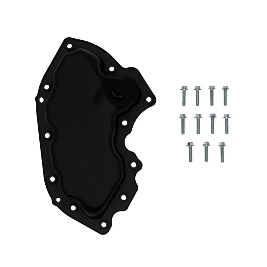 For GMC Terrain 2018-2024 Engine Oil Pan | Aluminum | Painted Finish | Black image 2