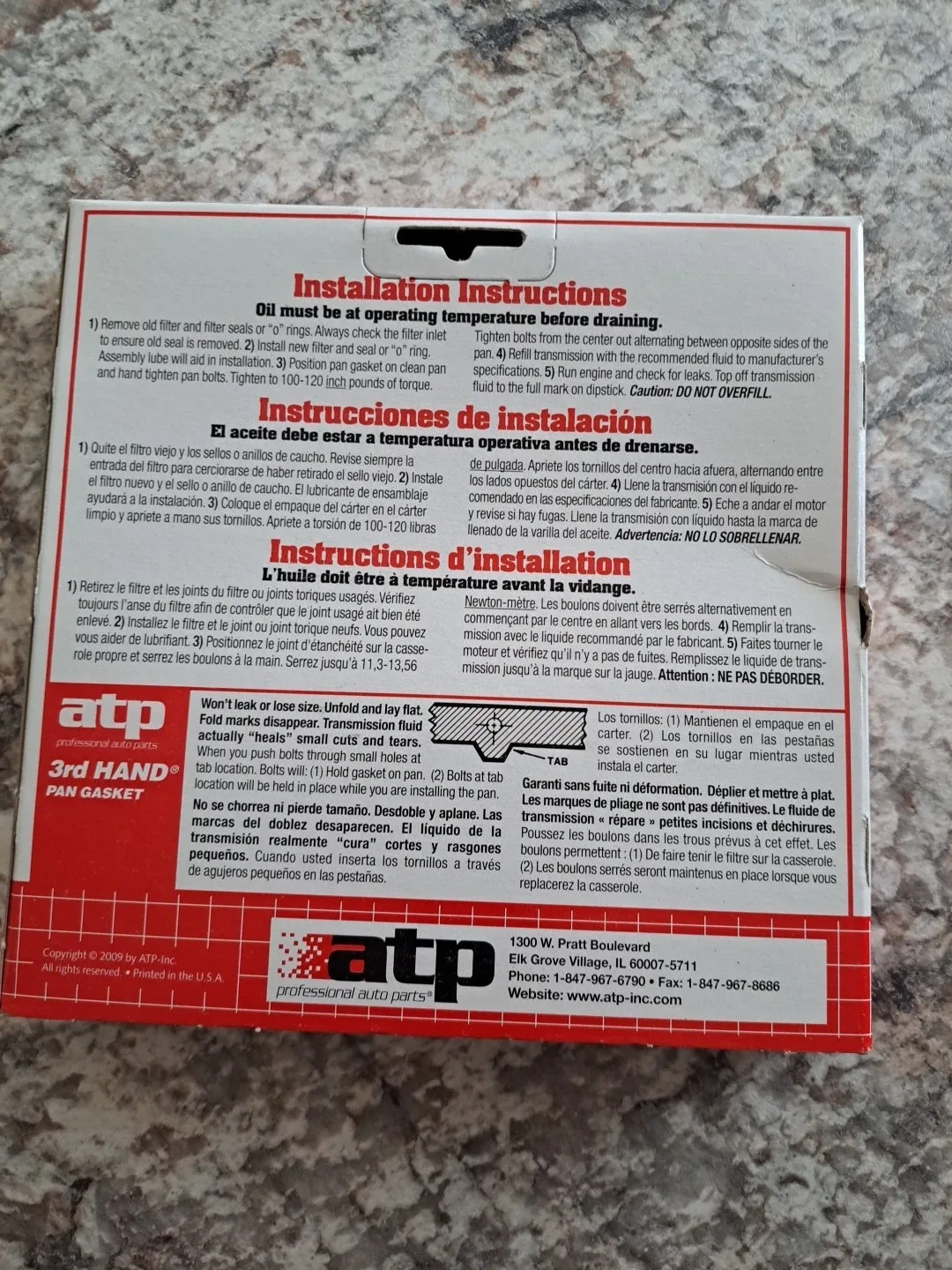 ATP Automotive WG-100 Automatic Transmission Oil Pan Gasket image 3