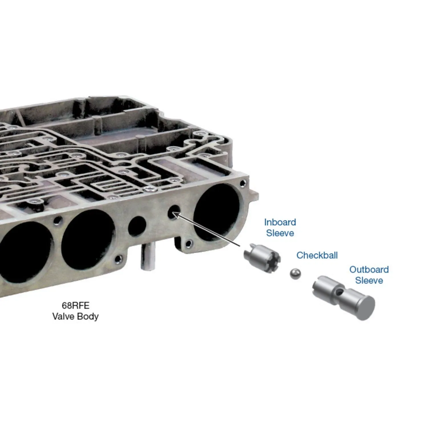 2007-2012 68RFE Valve Low-Reverse Switch Checkball Sleeve Kit by Sonnax 92835-41K image 2