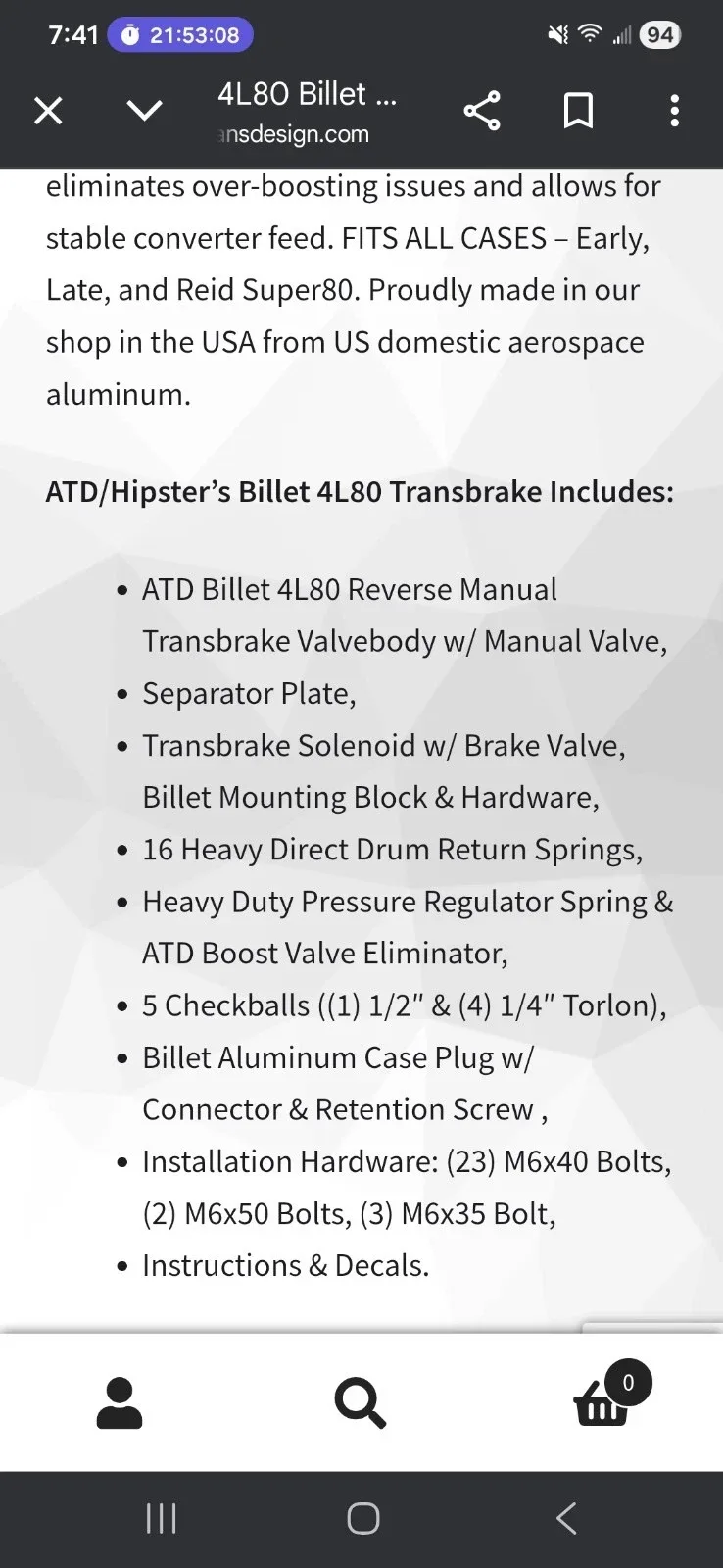 ATD 4L80 Billet Valve Body MPN 82748b image 3
