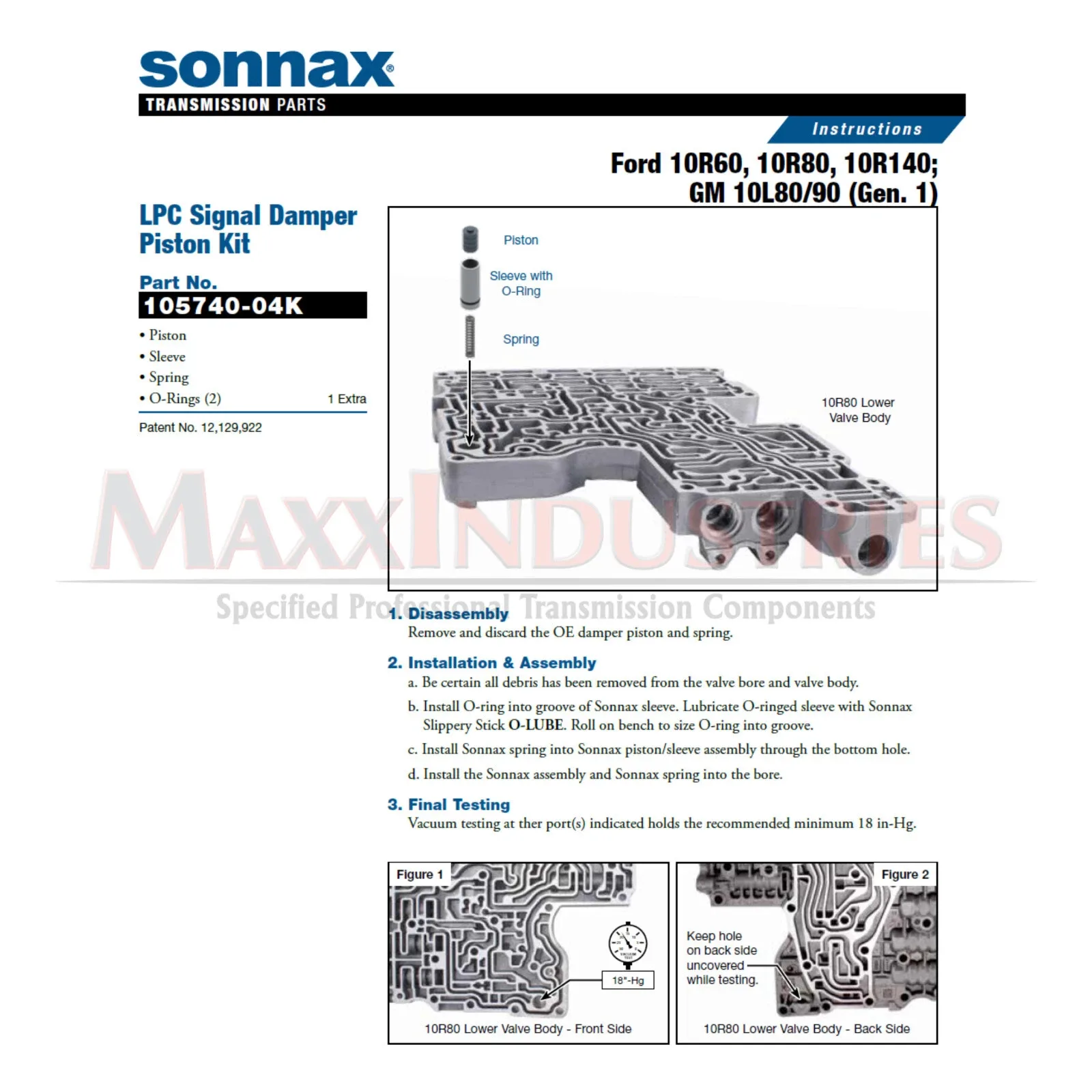 Sonnax 105740-04K LPC Signal Damper Piston Kit for 10L80/10L90/10R80 image 3