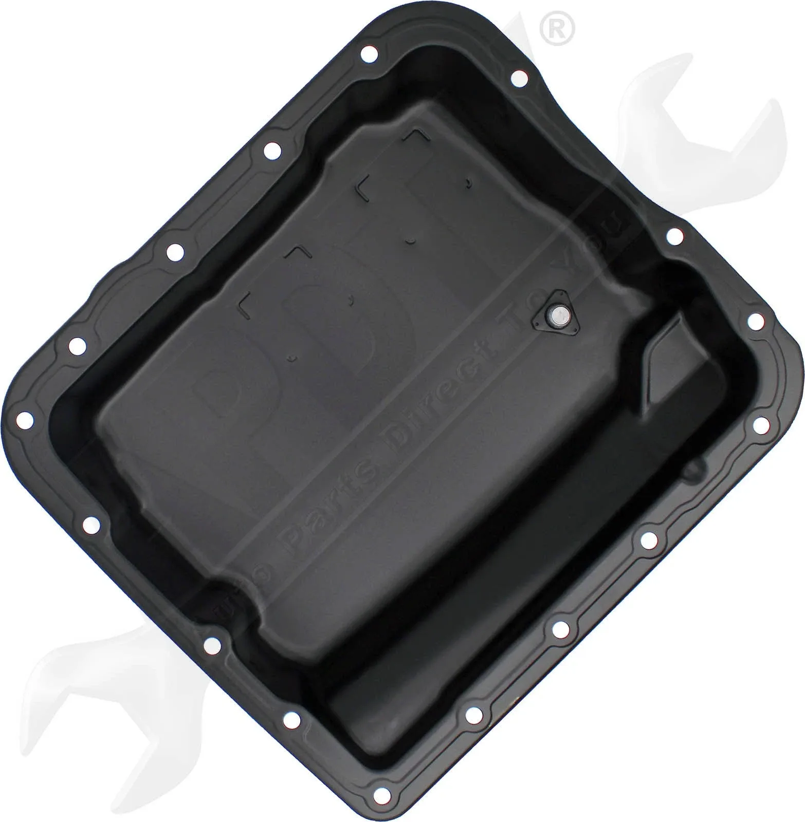 APDTY 174487 Transmission Oil Pan w/ Drain Plug; 4WD Models w/ 4L60E Auto Trans image 2