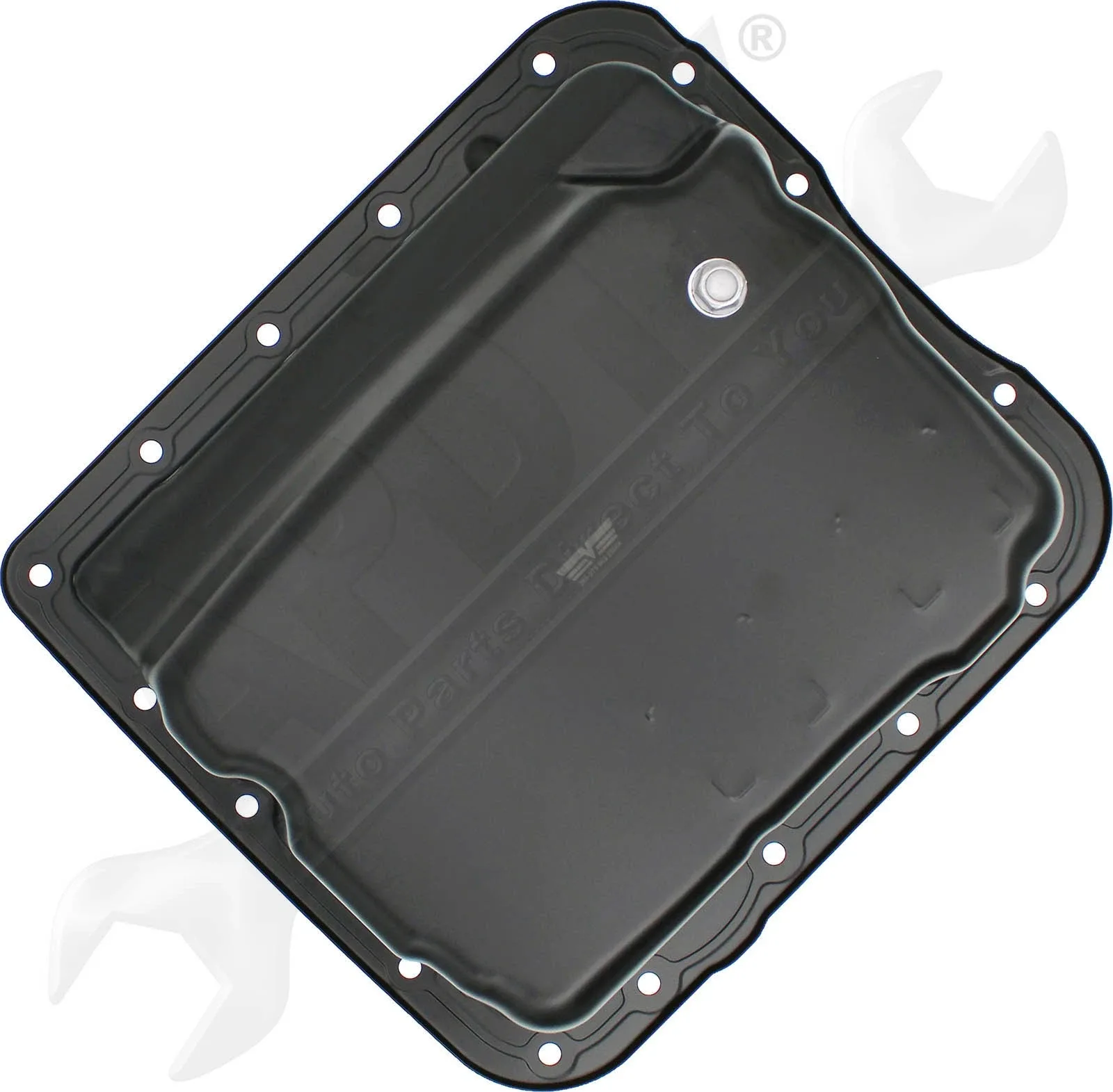 APDTY 174487 Transmission Oil Pan w/ Drain Plug; 4WD Models w/ 4L60E Auto Trans image 3